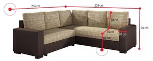 Canapea pe colț ANDREW, 240x90x240, berlin01/soft011black