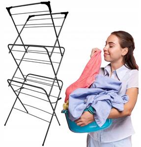 Erga Model 151 Negru, uscator de rufe 59,5x52,2x130,5 cm, negru, ERG-SEP-10SUSST151BLA
