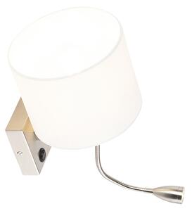 Lampa de perete moderna din otel cu abajur alb - Brescia