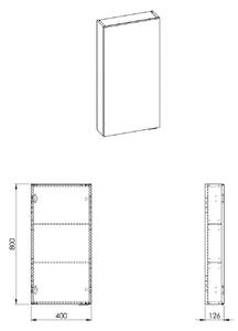 Elita For All dulap 40x12.6x80 cm agățat lateral alb 168322