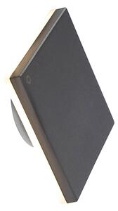 Aplică de perete de design din aluminiu gri 15 cm cu LED integrat 9W - Skyf