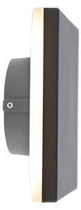 Aplică de perete de design din aluminiu gri 15 cm cu LED integrat 9W - Skyf