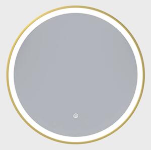 Erga Olivia, oglinda LED rotunda 60cm, cadru metalic auriu, 1380 lm, 6500K, iluminare fata, ERG-V01-202-6060-GD
