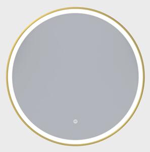 Erga Olivia, oglinda LED rotunda 80cm, cadru metalic auriu, 1840 lm, 6500K, iluminare fata, ERG-V01-202-8080-GD
