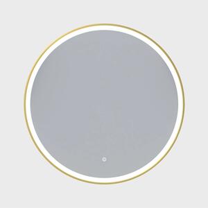 Erga Olivia, oglinda LED rotunda 90cm, cadru metalic auriu, 2070 lm, 6500K, iluminare fata, ERG-V01-202-9090-GD