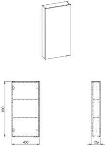Elita For All dulap 40x12.6x80 cm agățat lateral negru 167736