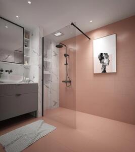 Erga Paris, paravan de dus walk-in 50x200 cm, sticla transparenta 8 mm, profil negru, ERG-V02-PARIS-050x200-CL-BK