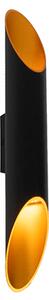 Aplica moderna neagra cu interior auriu 5.6 cm - Organo