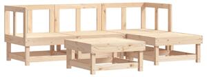Set mobilier de grădină cu perne, 5 piese, lemn masiv