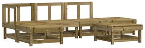 Set mobilier de grădină cu perne, 6 piese, lemn de pin tratat