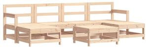 Set mobilier de grădină cu perne, 7 piese, lemn masiv