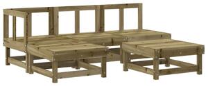 Set mobilier de grădină cu perne, 5 piese, lemn de pin tratat