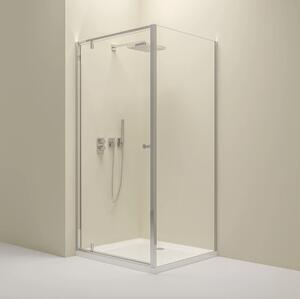 Erga Sydney, cabină de duș cu ușă cu un canat 80(uşă) x 80(perete) x 195 cm, sticlă transparentă de 6 mm, profil cromat, ERG-V02-SYDNEY-D080G080-CR