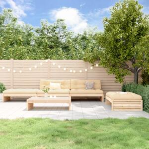 Set mobilier de grădină cu perne, 5 piese, lemn masiv