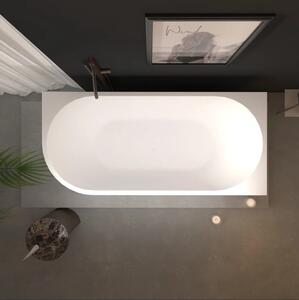 Erga Zara, cada de baie autoportanta coltar 150x75 cm + dop de scurgere, dreapta, alb lucios, ERG-Zara-150075R-WH-WH