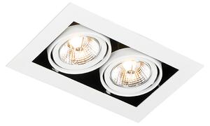 Spot încastrat modern alb cu 2 lumini reglabil - Oneon 70