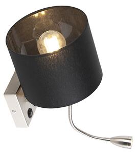 Lampa de perete moderna din otel cu abajur negru - Brescia