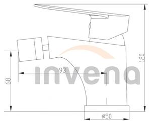 Invena Esla, baterie bideu, crom, INV-BB-94-001-L