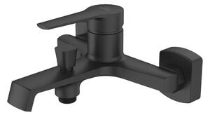 Invena Fira, baterie pentru cada montata pe perete, negru mat, BW-71-004-V