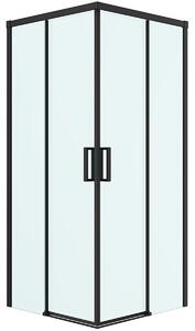 Oltens Breda cabină de duș 90x90 cm pătrat negru mat/sticlă transparentă 20006300