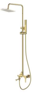 Invena Glamour Trend, set cadă-duș cu pârghie cu coloană de duș, auriu lucios, INV-AU-05-B09-V