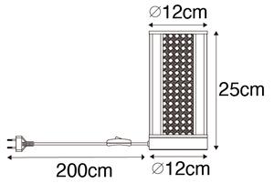 Lampă de masă orientală albă cu ratan 12 cm - Akira