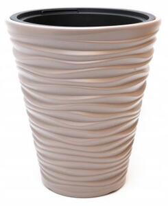 Ghiveci decorativ de flori, rotund, cafeniu, 11/21 L, 34.5x38.5 cm, Sand