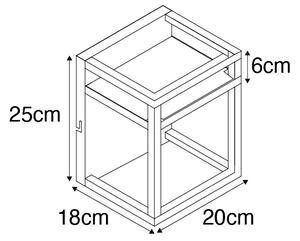 Aplică de perete industrială neagră cu raft - Cage Rack