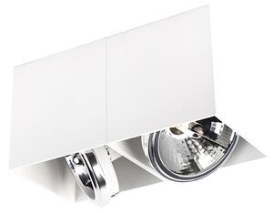 Spotlight de design alb dreptunghiular cu 2 lumini - Box