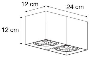 Spotlight de design alb dreptunghiular cu 2 lumini - Box