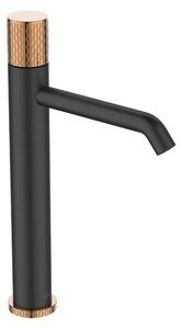 Invena Moonlight, robinet pentru lavoar înalt h-312, negru-aur roz, INV-BU-77-W14-V