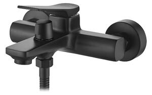 Invena Neri, baterie pentru cada montată pe perete, negru mat, BW-01-004-L