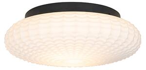 Plafoniera clasică neagră cu sticlă opalescentă 35 cm IP44 - Nohmi