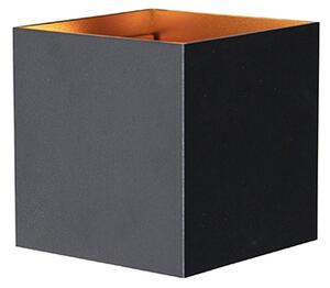 Aplică de perete exterioară neagră cu auriu inclusiv LED 2 lumini IP54 - Edwin
