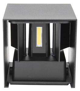 Aplică de perete exterioară neagră cu LED 2 lumini IP54 - Edwin