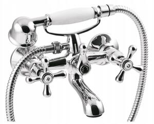 Invena Roma, baterie cadă cu set duș manual, crom, INV-BW-21-00S-L