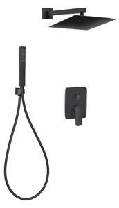 Invena Siros, set de duș ascuns cu corp cu 2 ieșiri, negru mat, INV-BS-90-010-A