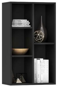 Bibliotecă/Dulap, negru, 50x25x80 cm, lemn prelucrat