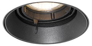 Spot modern îngropat negru GU10 rotund fără rama - Oneon
