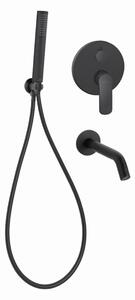 Invena Siros, set cada de baie ascuns, 2 prize, negru mat, INV-BS-90-W13-A