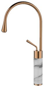 Invena Stone, baterie lavoar inalta h-455, alb-cupru, INV-BU-33-W18-V