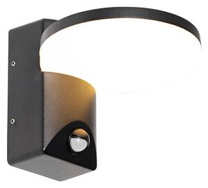 Lampă de perete exterioară neagră cu LED IP54 cu senzor de mișcare - Esmee