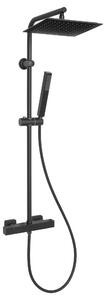 Invena Svart, Baterie termostatica de dus Trend cu set de dus Svart 25x25 cm, negru mat, INV-AU-85-004-X