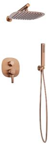 Invena Trend, set de duș ascuns cu ploaie și cap manual, cupru mat, INV-BS-02-014-V