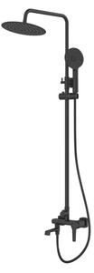 Invena Trend, baterie de baie/dus cu maneta Trend cu dus de ploaie Fira 25cm, negru mat, INV-AU-71-B04-V