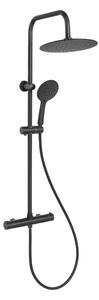 Invena Trend, baterie termostatică pentru duș Trend cu duș cu efect de ploaie Musta 25cm, negru mat, INV-AU-84-004-X