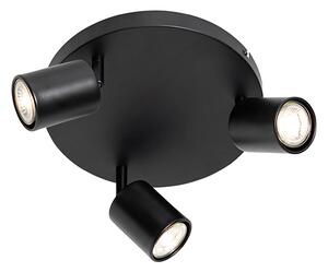Plafoniera moderna neagra ajustabila rotunda cu 3 lumini - Java