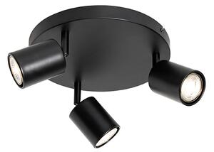 Plafoniera moderna neagra ajustabila rotunda cu 3 lumini - Java