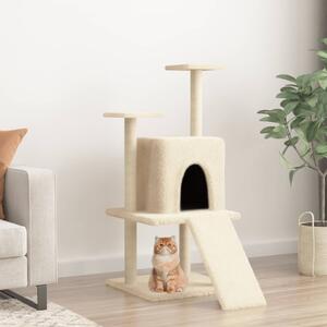 Ansamblu de pisici cu stâlpi din funie de sisal, crem, 110 cm