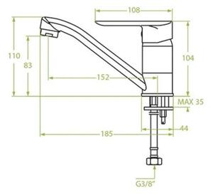 Laveo Appia, suport pentru baterie lavoar h-110, crom, LAV-BLP_026D